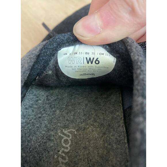 Allbirds wool runner sneaker women’s size 6 charcoal gray comfort athleisure - Picture 3 of 4